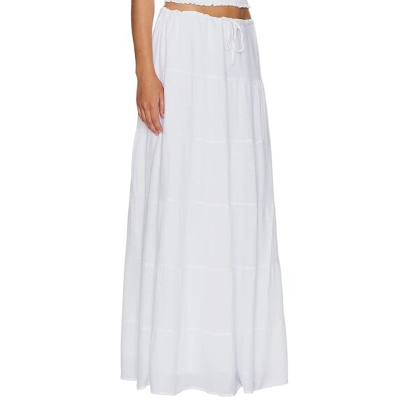 SNDYS Ophelia Skirt in White XX-Small New Womens Maxi Long - Picture 3 of 11